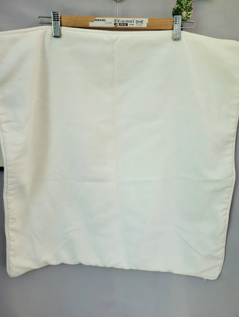 Pottery Barn Solid Canvas Piped Throw Pillow Cover Cream 22 x 22